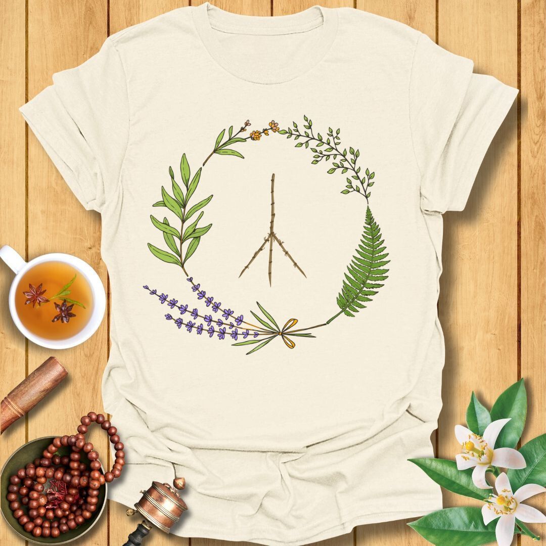 Botanical Peace Symbol T-Shirt