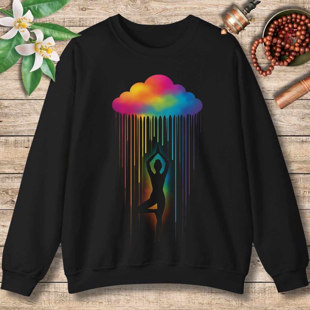 Chakra Energy Sweatshirt – Rainbow Drip Cloud Design for Balance & Mindfulness