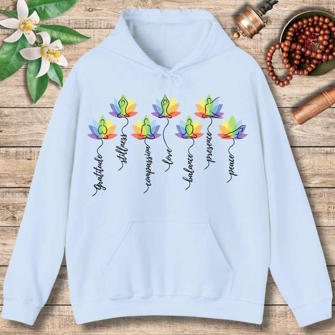 Chakra Lotus Flow Hoodie – Energy Alignment & Mindful Harmony (Front Only)