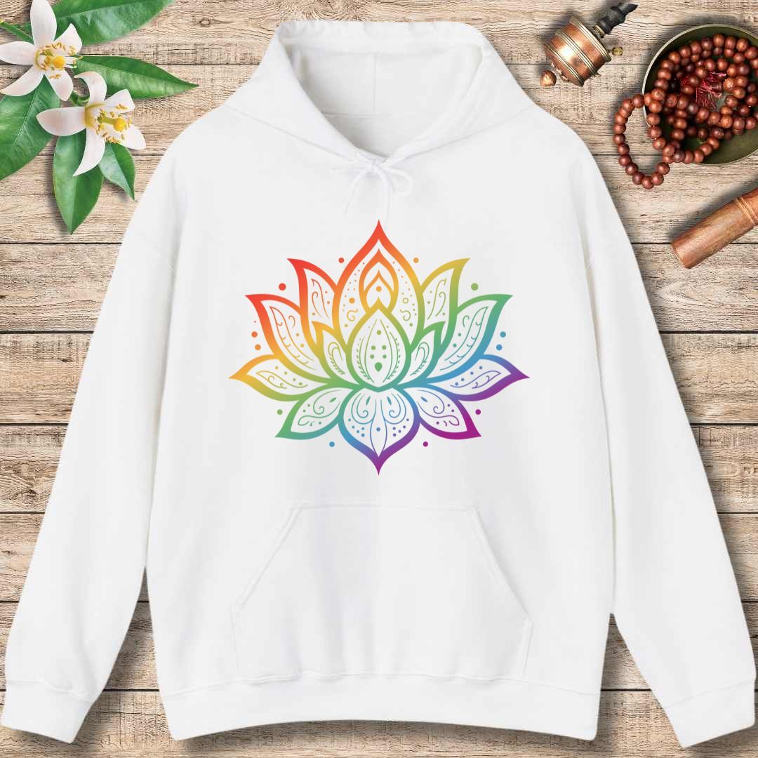 Chakra Lotus Hoodie – Energy Alignment & Mindful Harmony (Front Only)