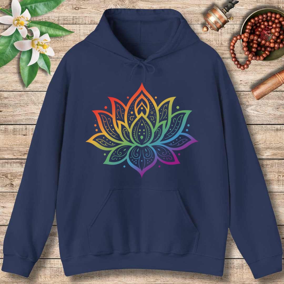 Chakra Lotus Hoodie – Energy Alignment & Mindful Harmony (Front Only)