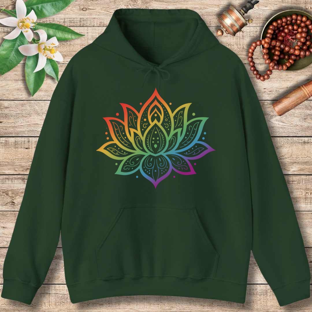 Chakra Lotus Hoodie – Energy Alignment & Mindful Harmony (Front Only)