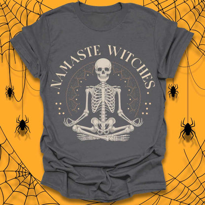 Skeleton Yoga Witches Halloween T-Shirt