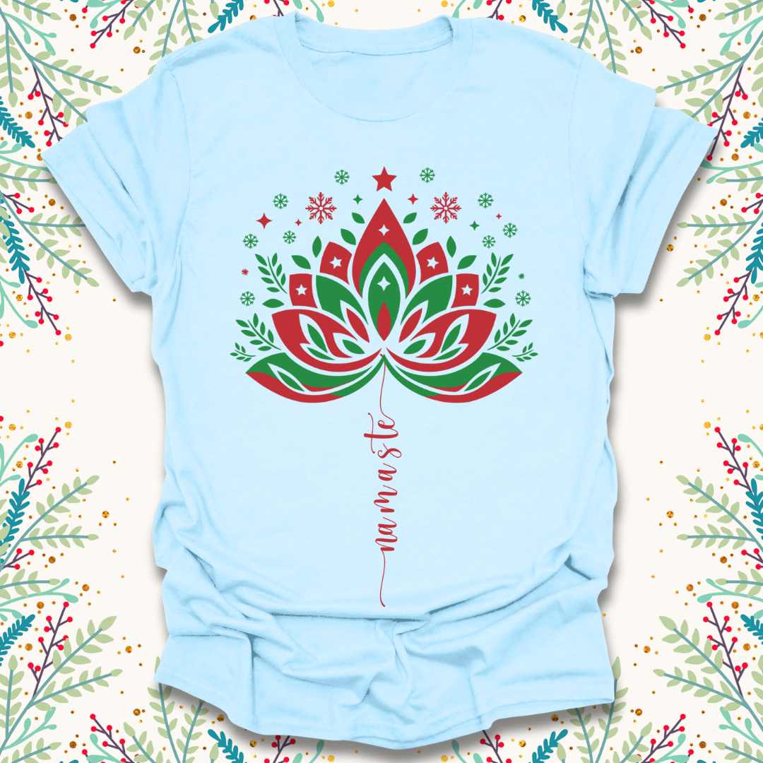 Christmas Namaste Lotus T-Shirt