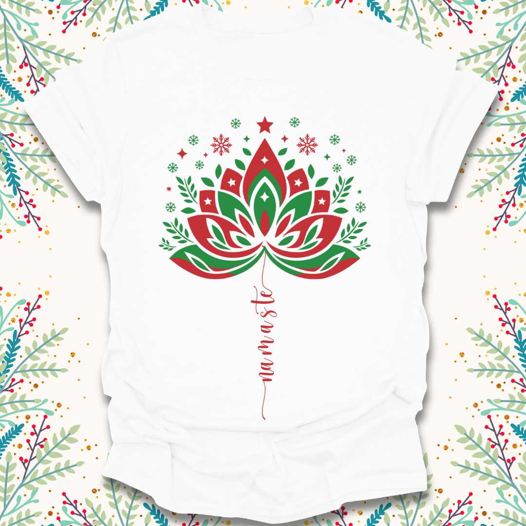Christmas Namaste Lotus T-Shirt