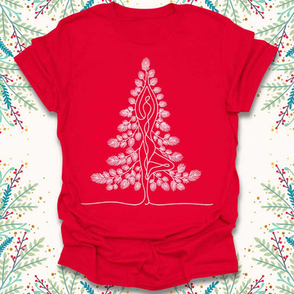 Minimalist Christmas Tree Pose T-Shirt