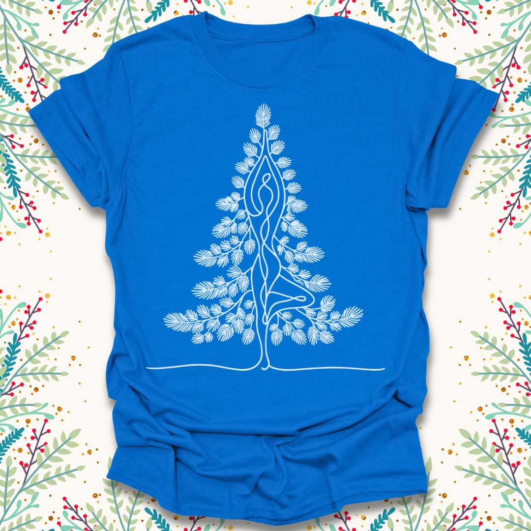 Minimalist Christmas Tree Pose T-Shirt