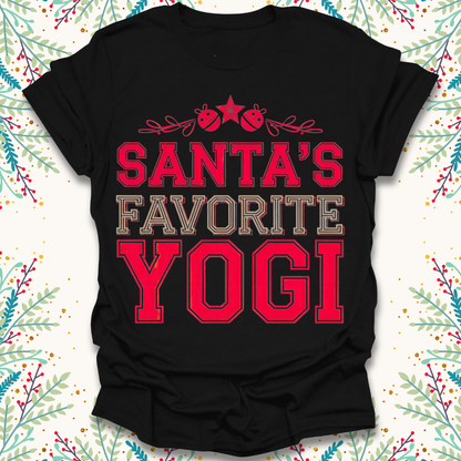 College Santa's Favorite Yogi Christmas T-Shirt