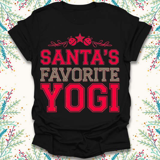 College Santa's Favorite Yogi Christmas T-Shirt