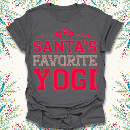 College Santa's Favorite Yogi Christmas T-Shirt