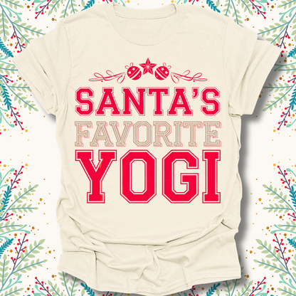 College Santa's Favorite Yogi Christmas T-Shirt