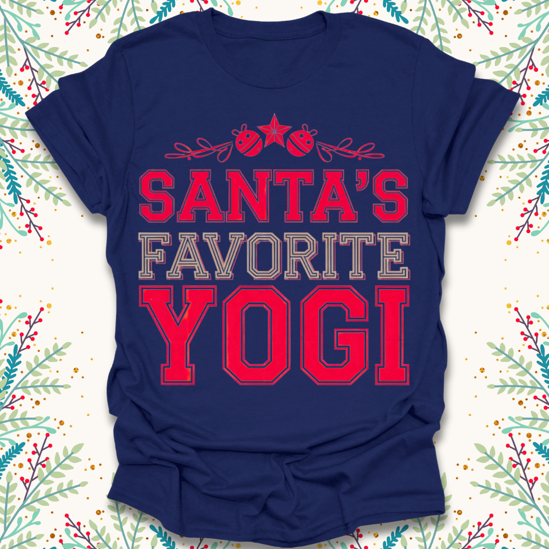 College Santa's Favorite Yogi Christmas T-Shirt