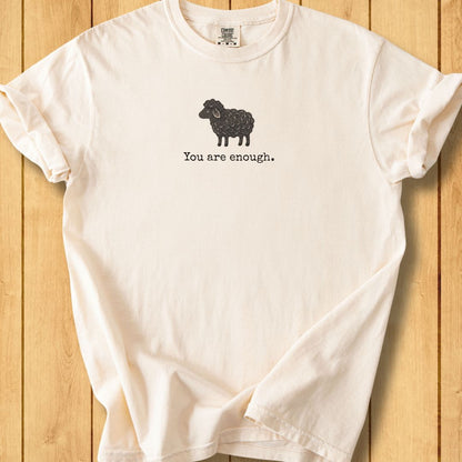 Enough Just As You Are - Black Sheep Unisex Dyed T-Shirt