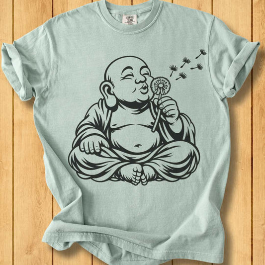 Smiling Buddha & The Dandelion Unisex Garment-Dyed T-Shirt