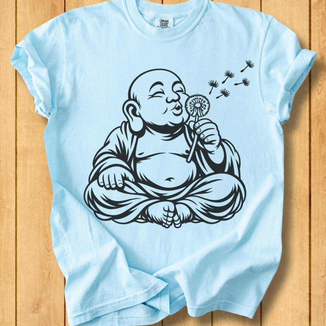 Smiling Buddha & The Dandelion Unisex Garment-Dyed T-Shirt