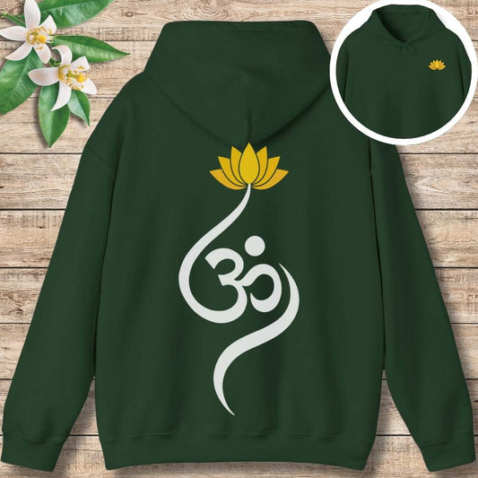 Lotus Om Symbol Hoodie (Front and Back)