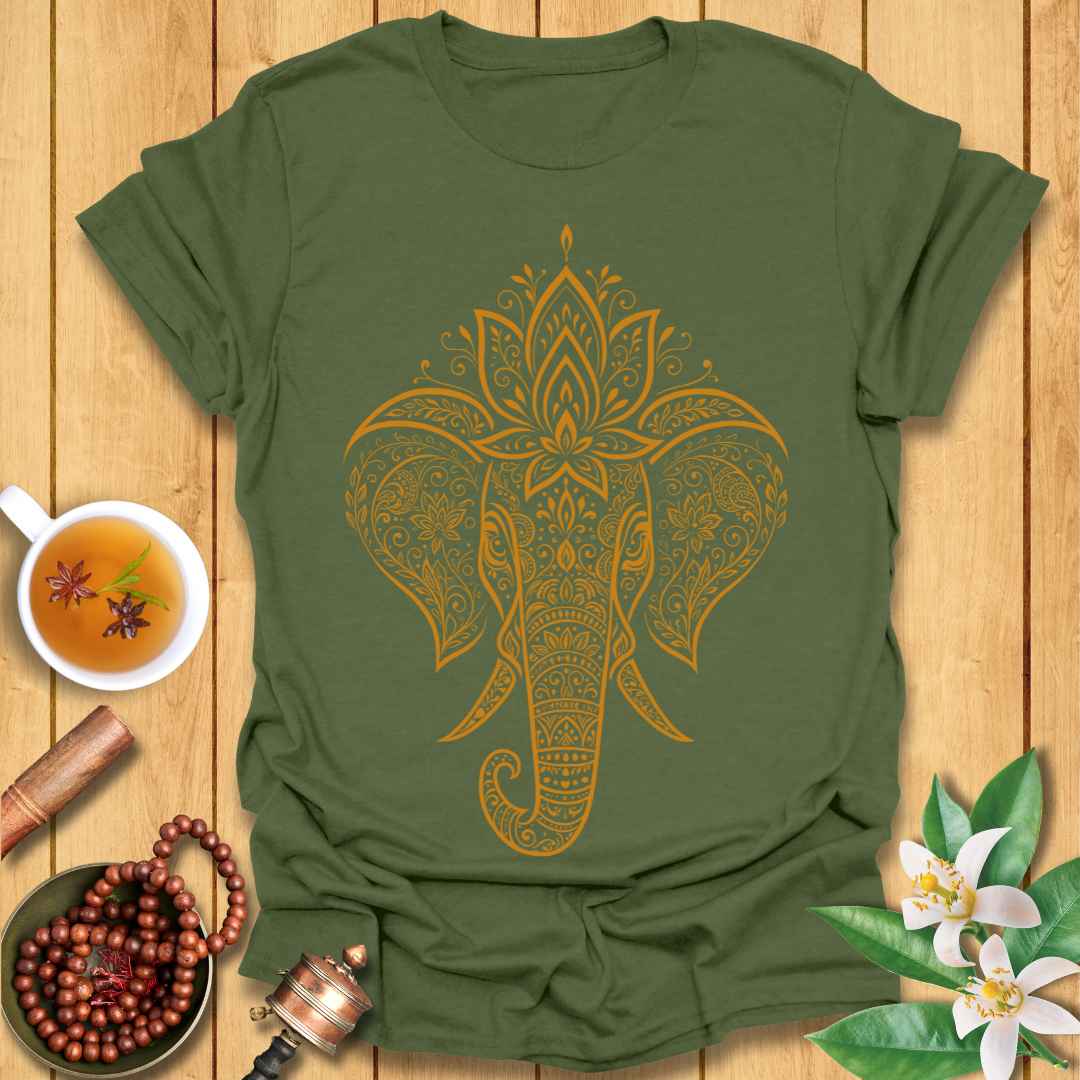 Golden Lotus Elephant T-Shirt