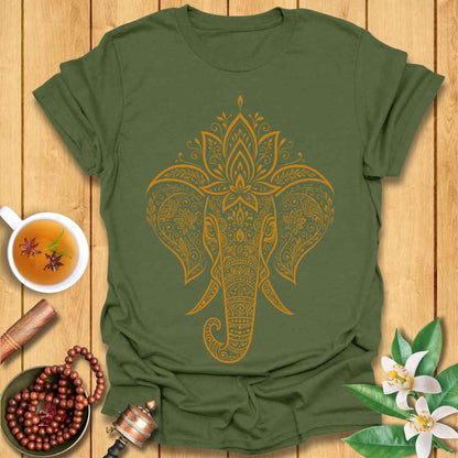Golden Lotus Elephant T-Shirt