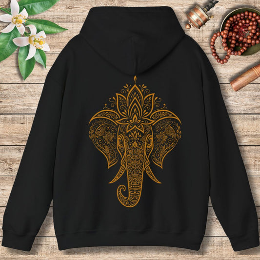 Golden Om Elephant (Back Only) Hoodie
