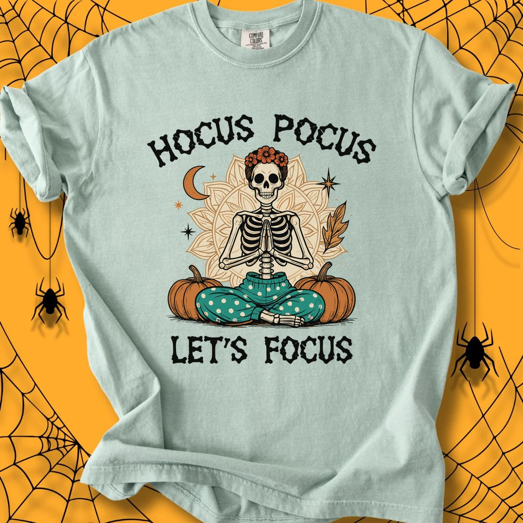 Hocus Pocus, Let’s Focus Halloween Unisex Dyed T-Shirt