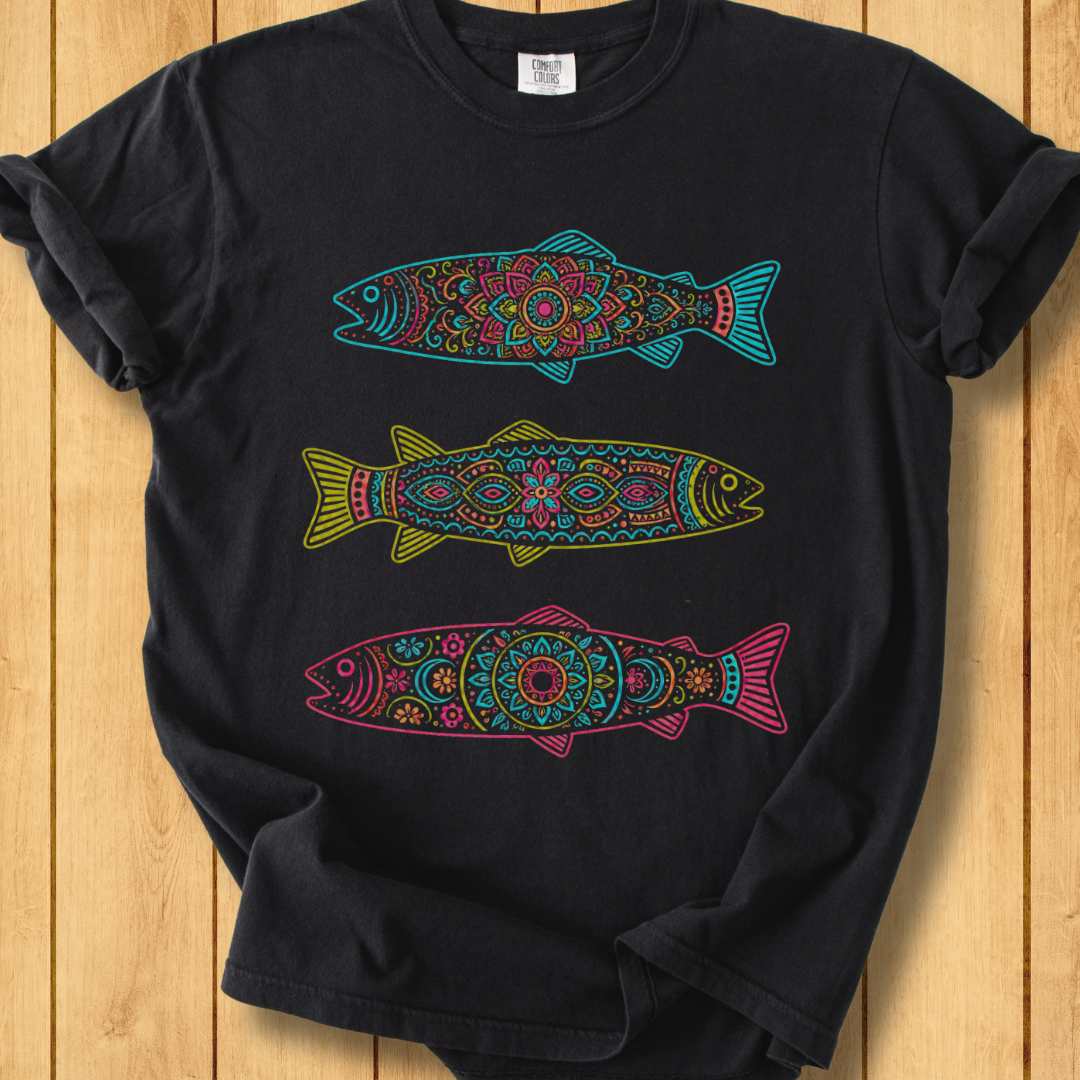 Keep Flowing Mandala Fish Unisex Garment-Dyed T-Shirt