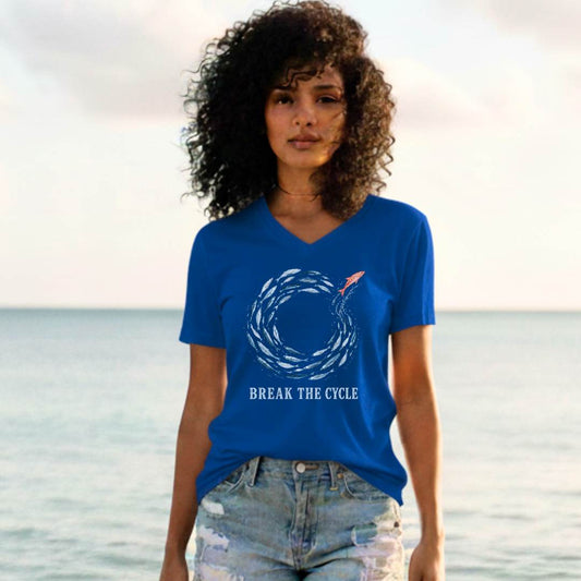 Break The Cycle Unisex V-Neck T-Shirt