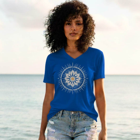 Celestial Yoga Mandala Unisex V-Neck T-Shirt