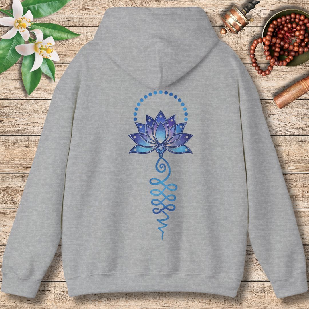 Lotus Unalome Hoodie – Celestial Path to Enlightenment & Spiritual Growth