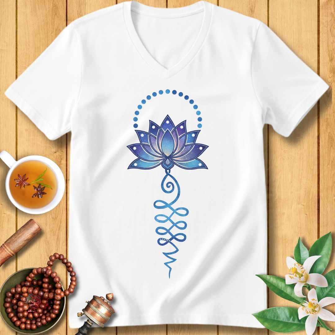 Lotus Unalome Unisex V-Neck T-Shirt