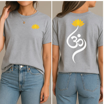Lotus Om Symbol T-Shirt (Front + Back)