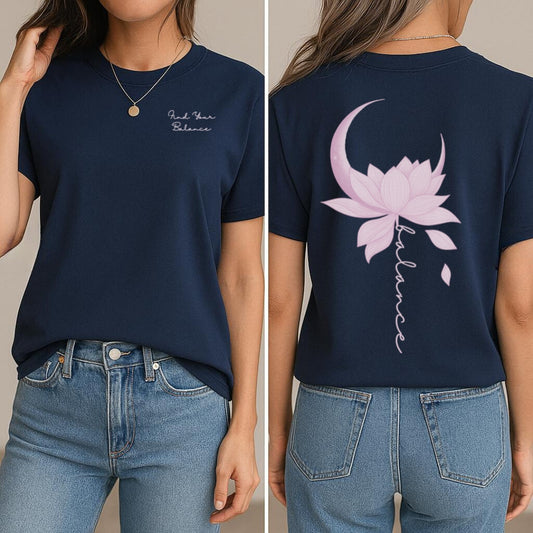 Lotus in Balance T-Shirt (Front + Back)