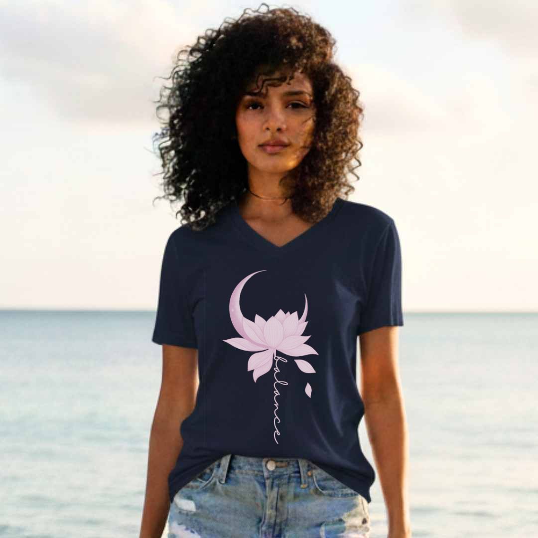 Lotus in Balance Unisex V-Neck T-Shirt