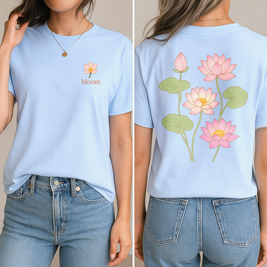 Lotus Bloom T-Shirt (Front + Back)