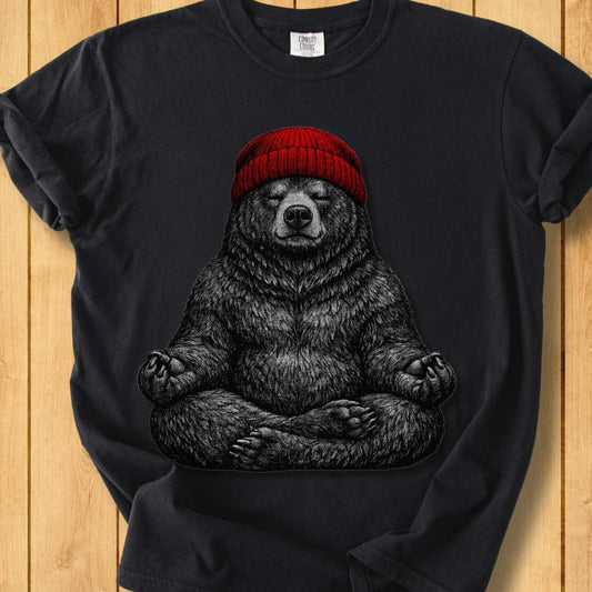Meditating Bear Unisex Dyed T-Shirt