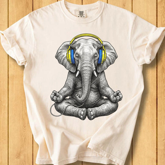 Meditating Elephant Unisex Dyed T-Shirt