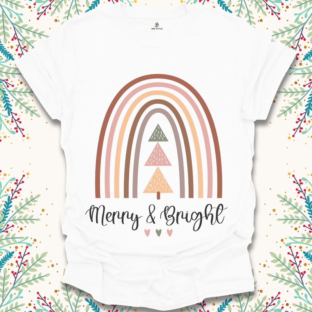 Merry and Bright Rainbow T-Shirt