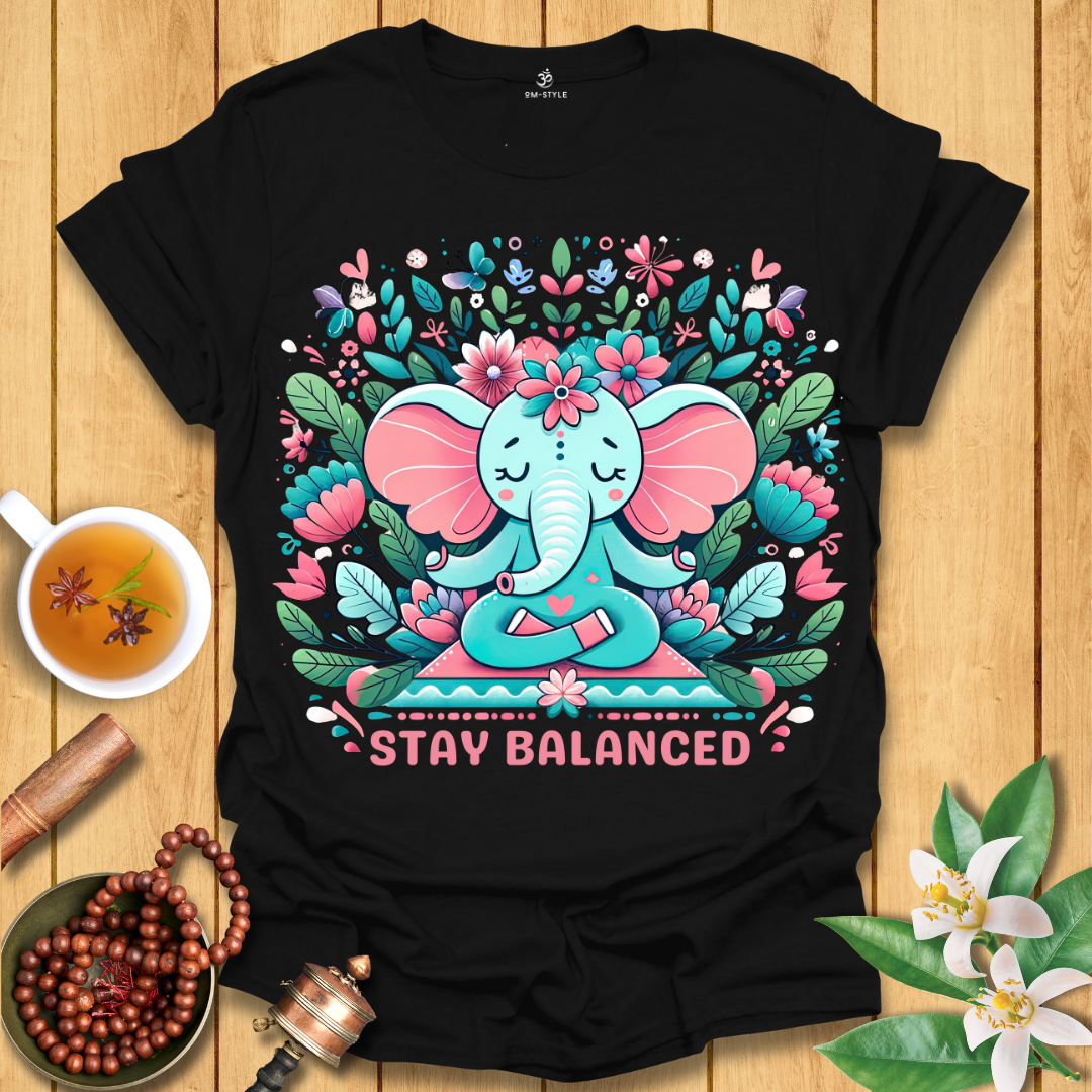 Mindful Elephant – 'Stay Balanced' T-Shirt