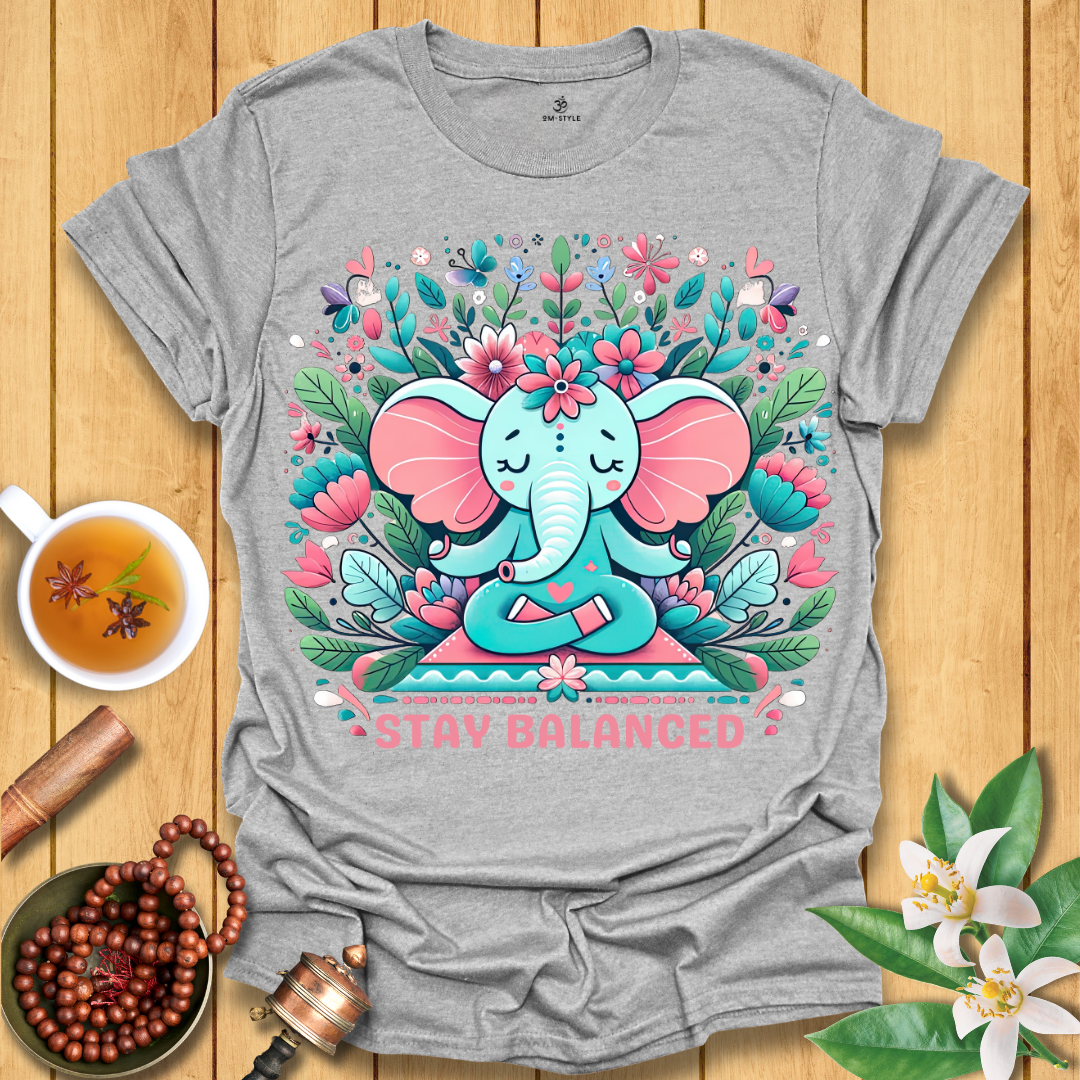 Mindful Elephant – 'Stay Balanced' T-Shirt