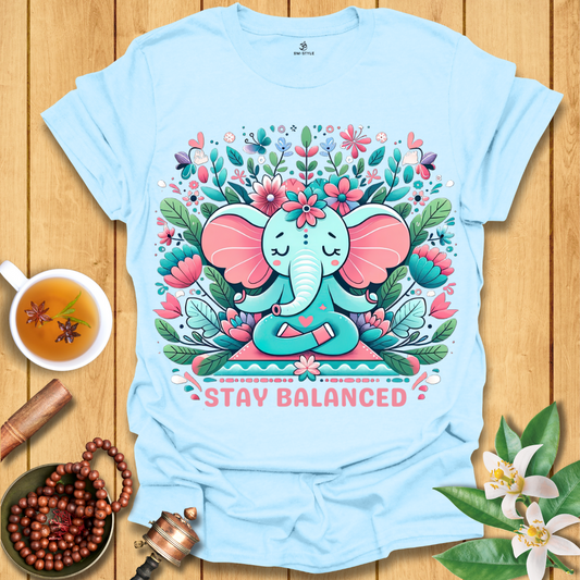 Mindful Elephant – 'Stay Balanced' T-Shirt