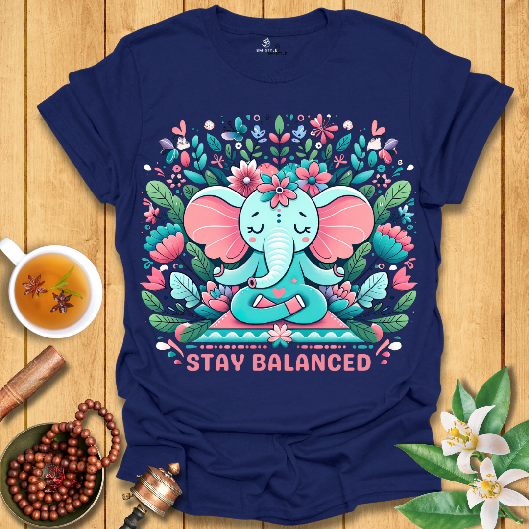 Mindful Elephant – 'Stay Balanced' T-Shirt