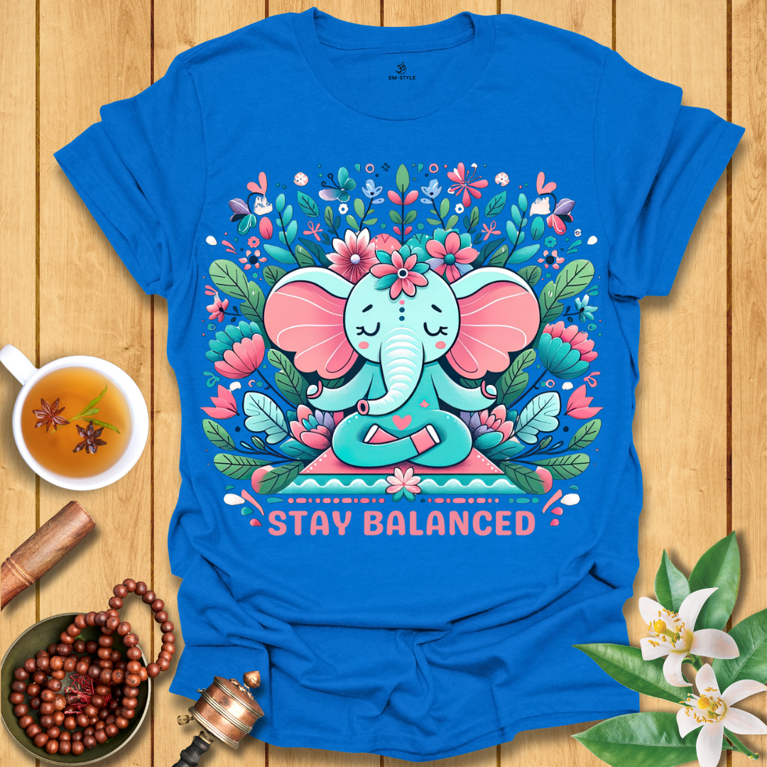 Mindful Elephant – 'Stay Balanced' T-Shirt