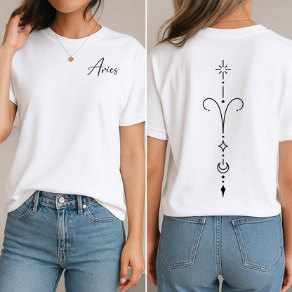 Minimalist Aries Zodiac T-Shirt