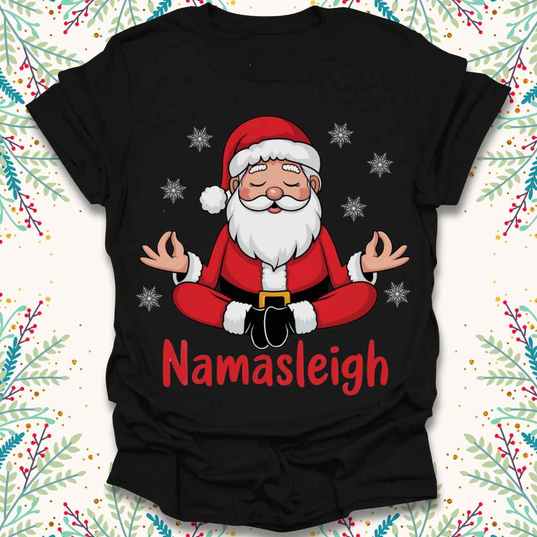 Namasleigh Santa Christmas T-Shirt