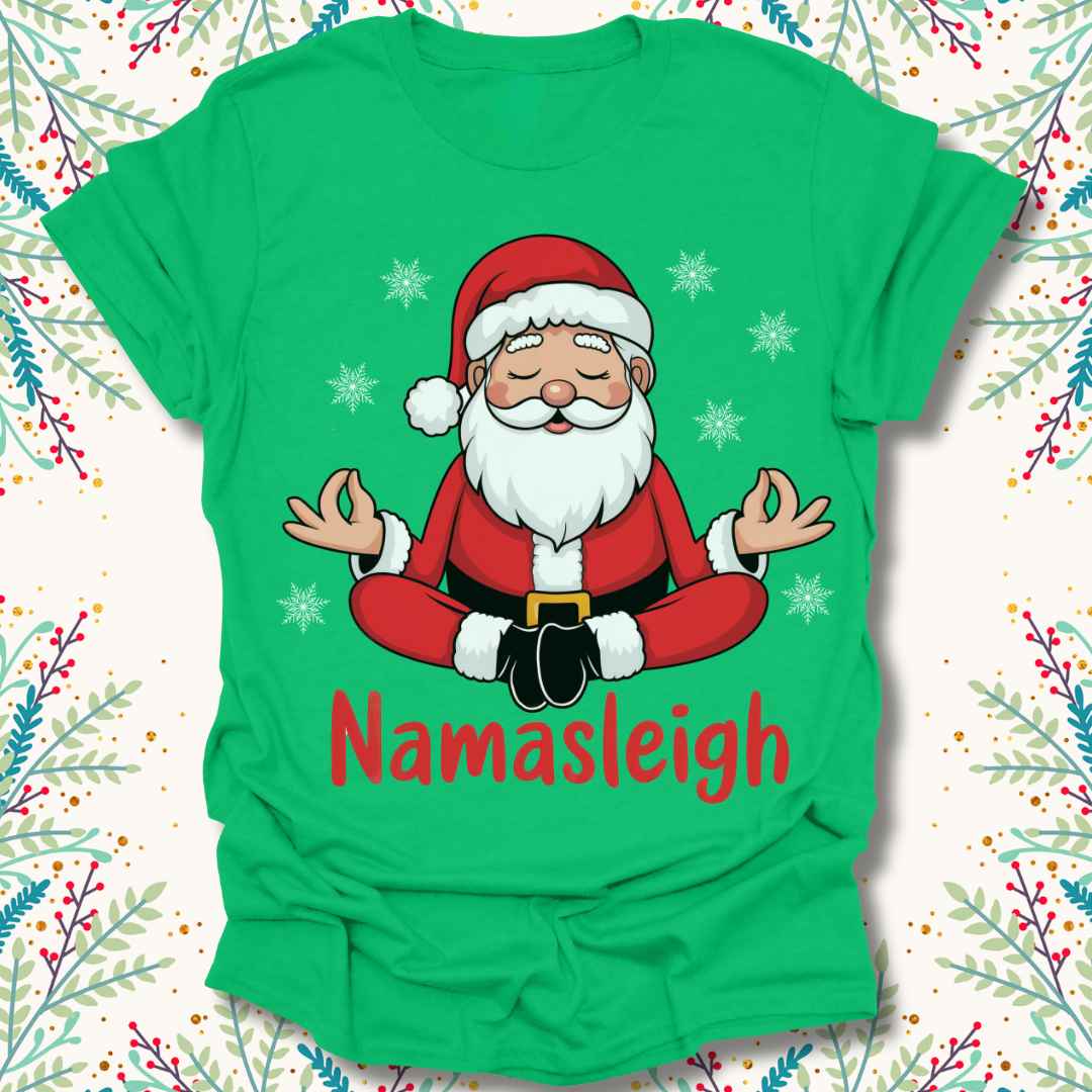 Namasleigh Santa Christmas T-Shirt