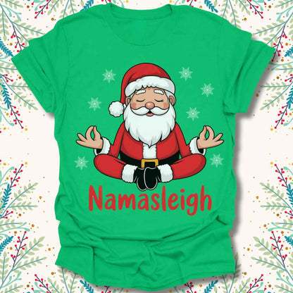 Namasleigh Santa Christmas T-Shirt