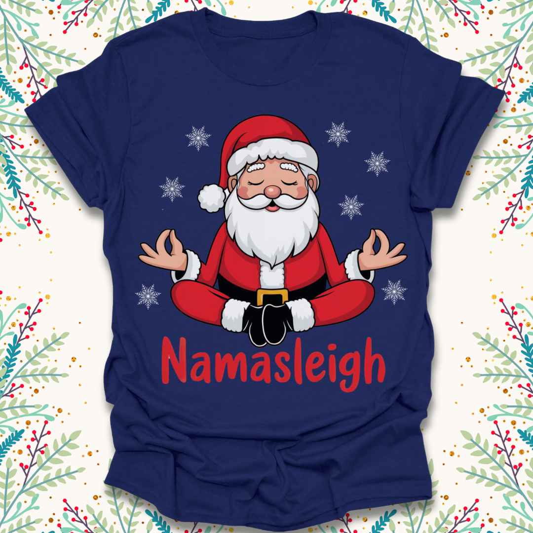 Namasleigh Santa Christmas T-Shirt