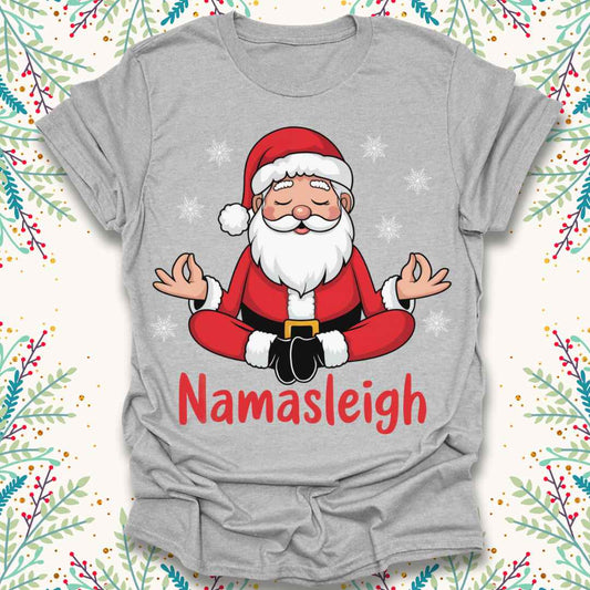 Namasleigh Santa Christmas T-Shirt
