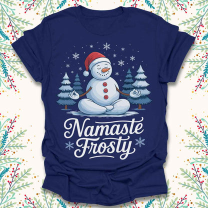 Namaste Frosty Christmas T-Shirt