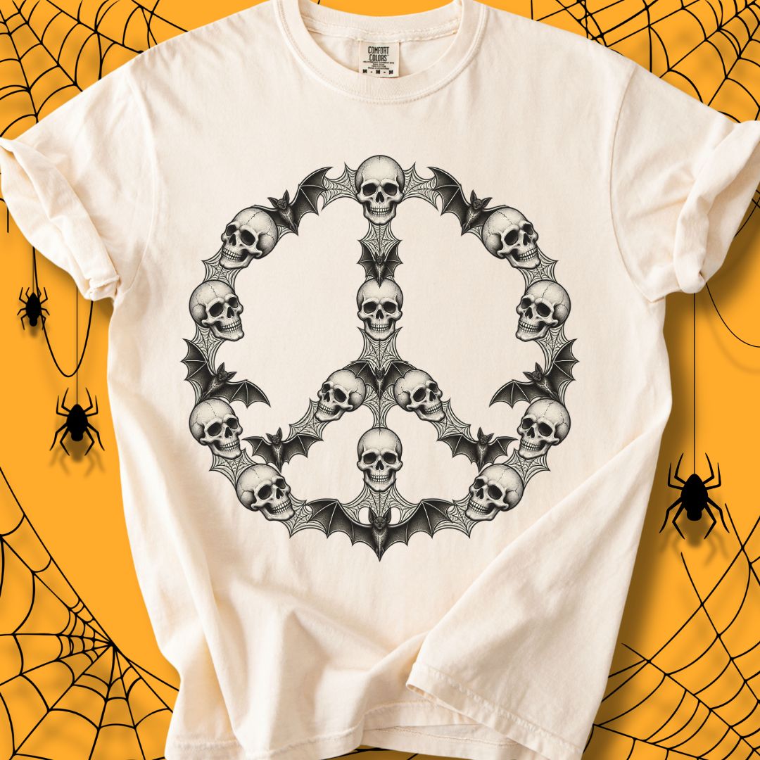 Peace After Dark Halloween Unisex Dyed T-Shirt