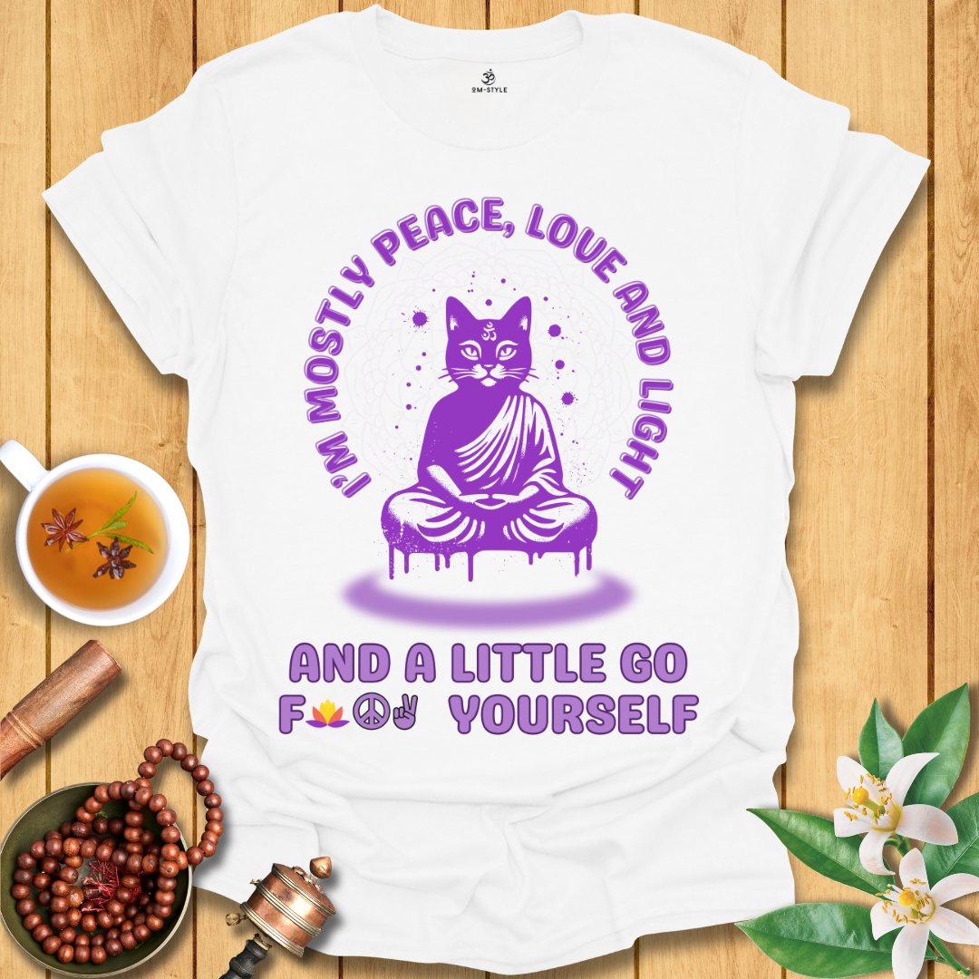 Purple Meditating Cat T-Shirt